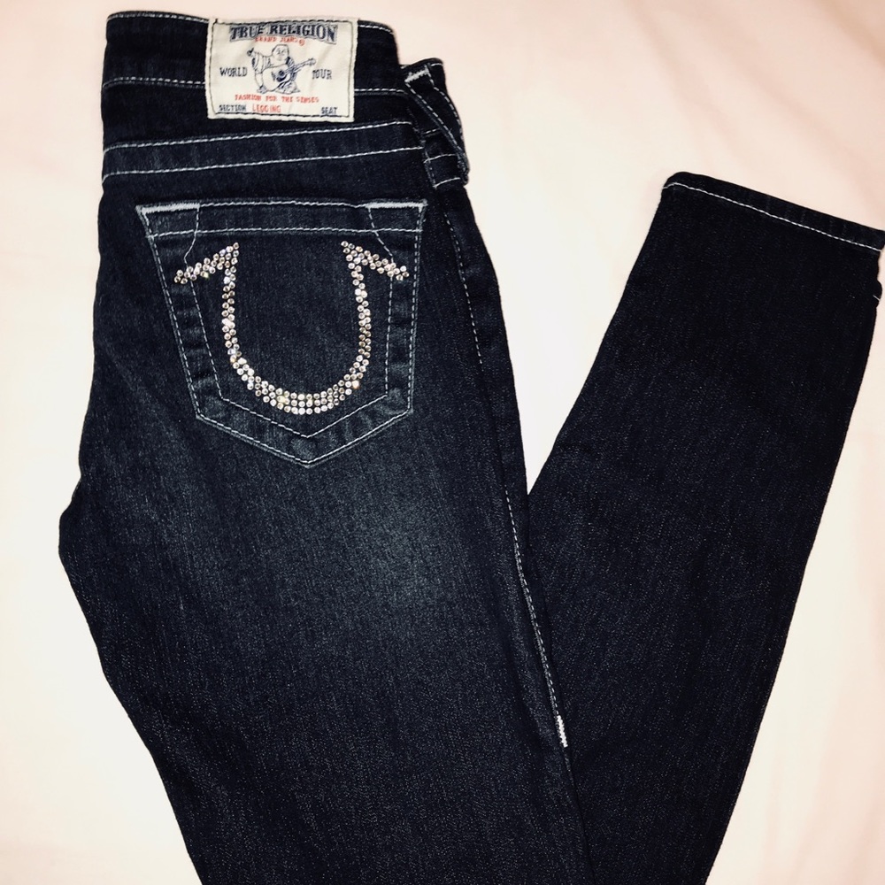 True Religion 💎 Swarovski dark wash skinny